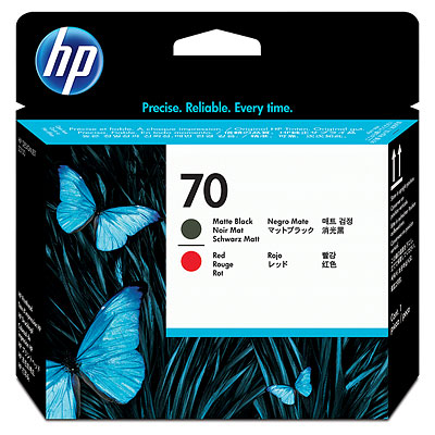C9409A HP No. 70 Ink Printhead - Matte Black and Red