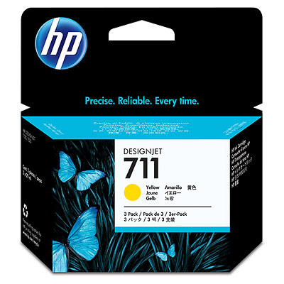 CZ136A HP 711 3-Pack of 29-ml Yellow Ink Cartridges