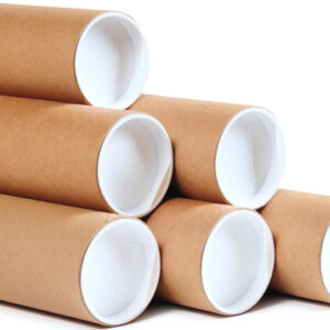 330mm Strong Cardboard Postal Tubes Complete with Plastic End Caps - Qty 50