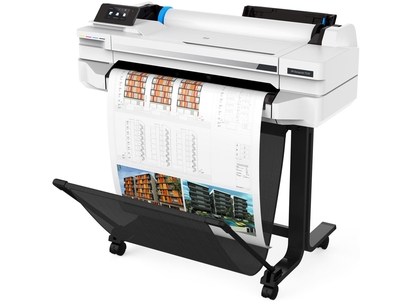 HP DesignJet T530 24" inch A1 Plotter 4 Colour CAD & General Purpose Technical Printer - 5ZY60A