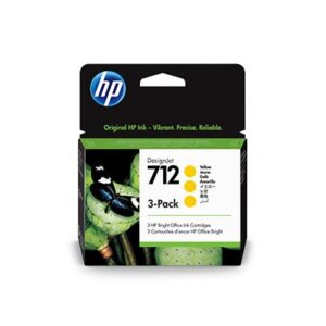3ED79A HP 712 3-Ink Cartridge Yellow Multipack - 29ml x 3