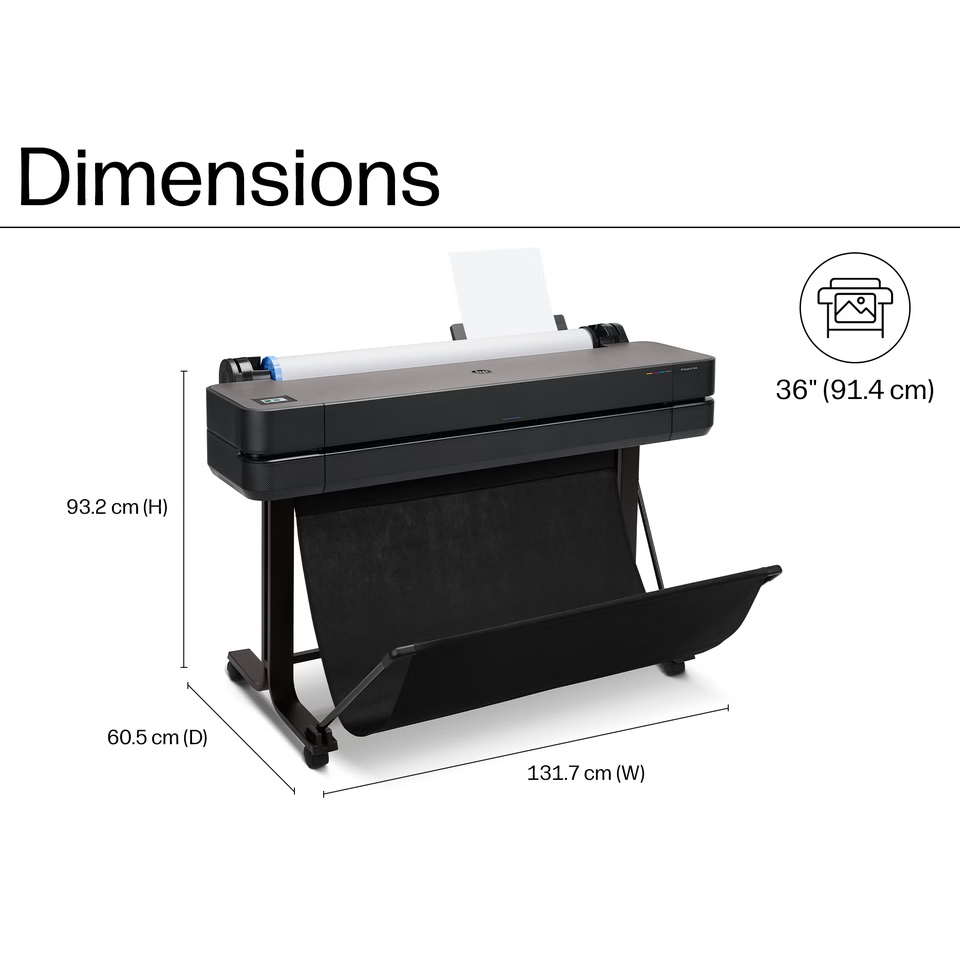 HP DesignJet T630 36" Printer - Dimensions